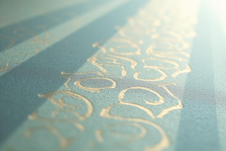 Detalj av et elegant mønstret tapet på en vegg